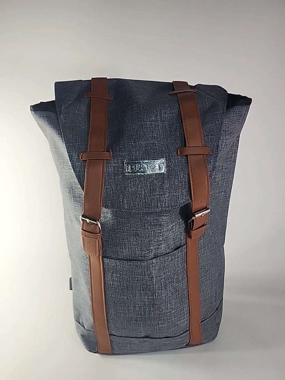 Prestige Men's Grey Backpack with Tan Accents